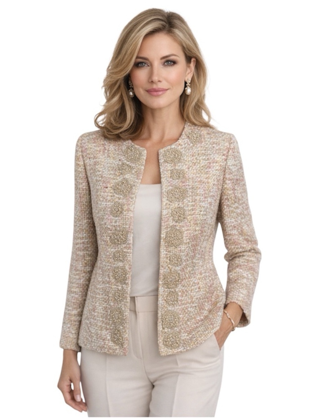 LINDA LUNDSTROM TWEED WOOL BLEND VINTAGE BLAZER 8